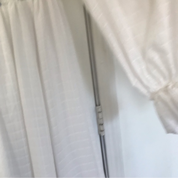 Vintage Dress Womens Embroidered Long Sleeve Puff Cottage Core Prairie 70s sheer - Picture 4 of 10